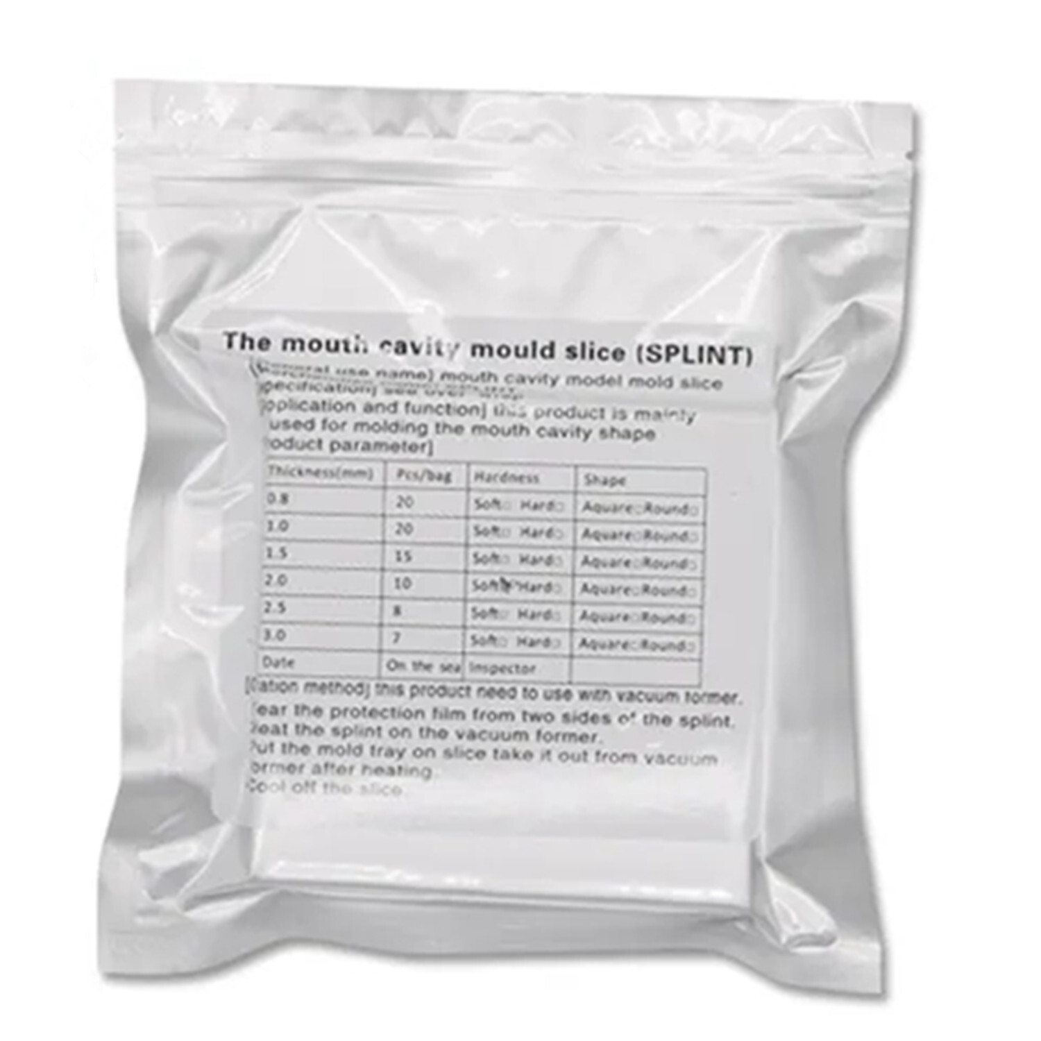 20Pcs Dental Orthodontic Vacuum Forming Sheet Hard 0.8mm Thermoforming Material