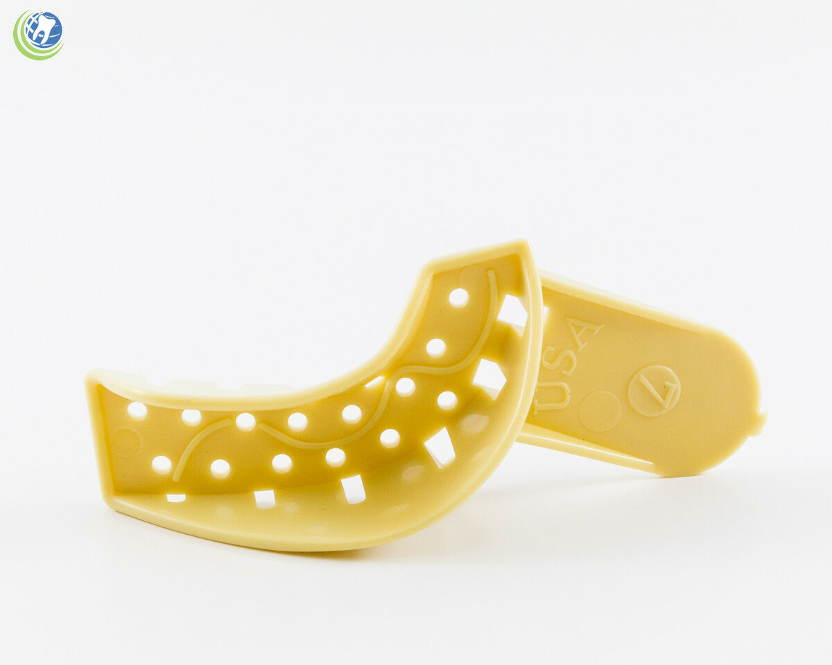 Dental Impression Trays Perforated Plastic Disposable Ped/S/M/L Upper/Lower 12PC