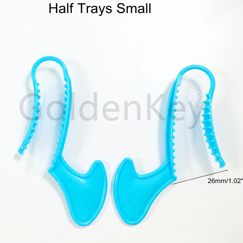 Dental Disposable Trays Impression Bite Registration White Blue Tray Net Mesh