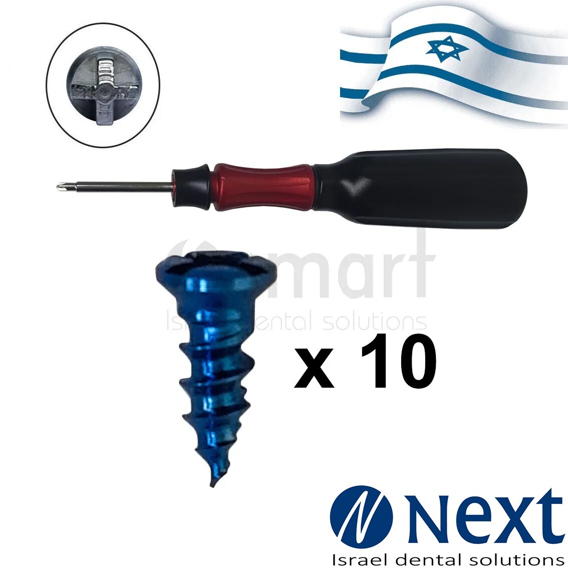 Lot x10 Screw titanium pin membrane Bone GBR Ø1.6 L4 tac + driver