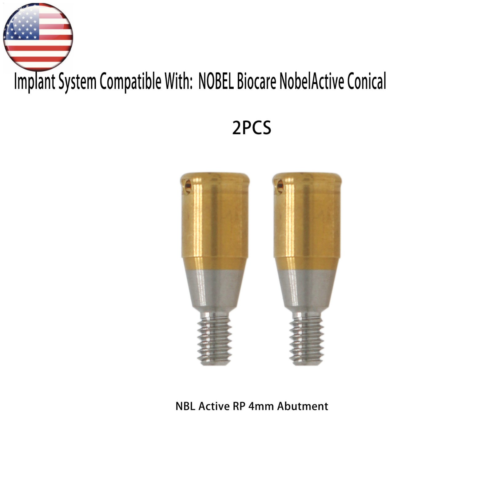 US Dental Locator Abutments for Nobel Active Conical RP NA451/2/3/4/5mm Height