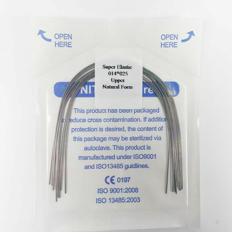Dental Orthodontic Super Elastic Niti Arch Wires Rectangular Wires Natural Form