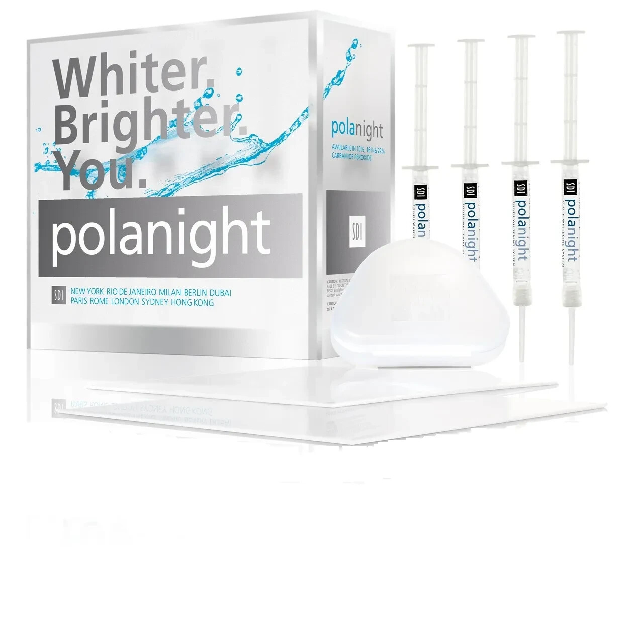 SDI Pola Night Kit Dental Tooth White ning Ble ach Kit 4 X 3gm Syr Free Shipping
