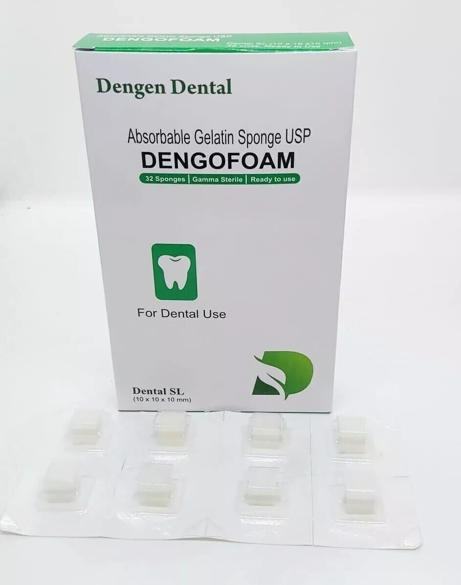 10 X Dengen Dengofoam Absorbable Gelatin Sponge USP 32 Sponge 10x10x10mm