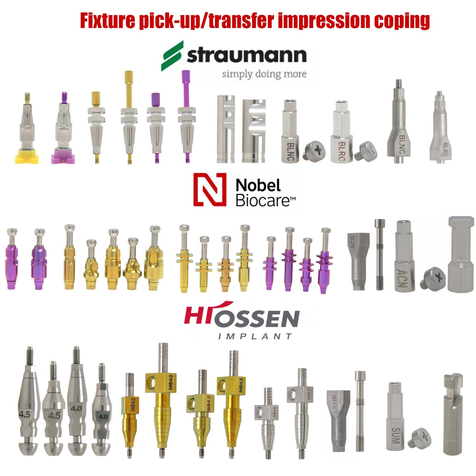 Dental Impression Coping Open Closed Tray Analog Scanbody Fit Nobel/ITI/Hiossen