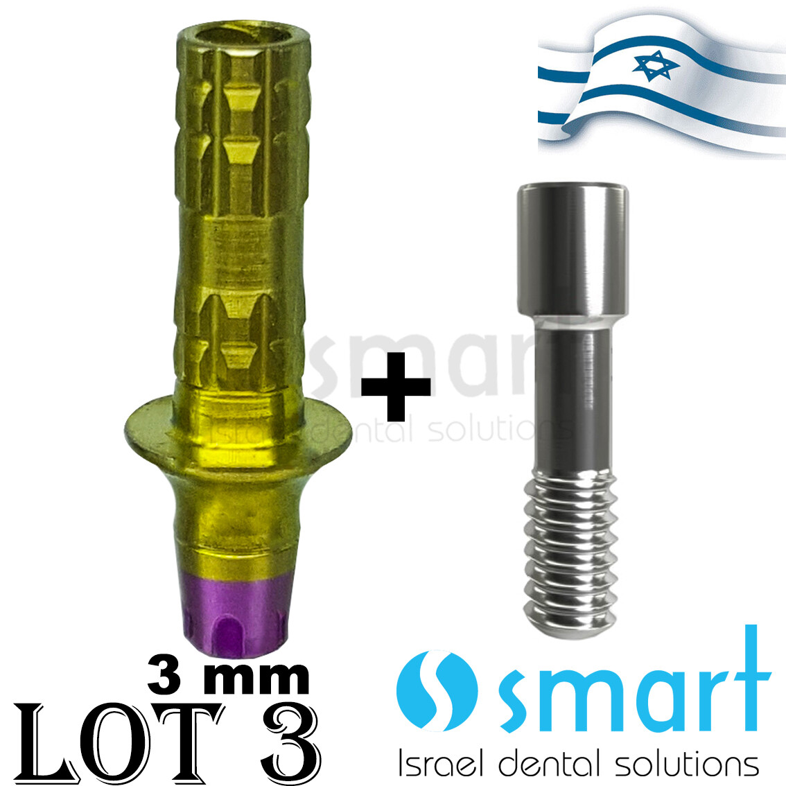LOTx3 Straight Temporary Abutment MIS C1V3 SP Fit HEX 3m Wide