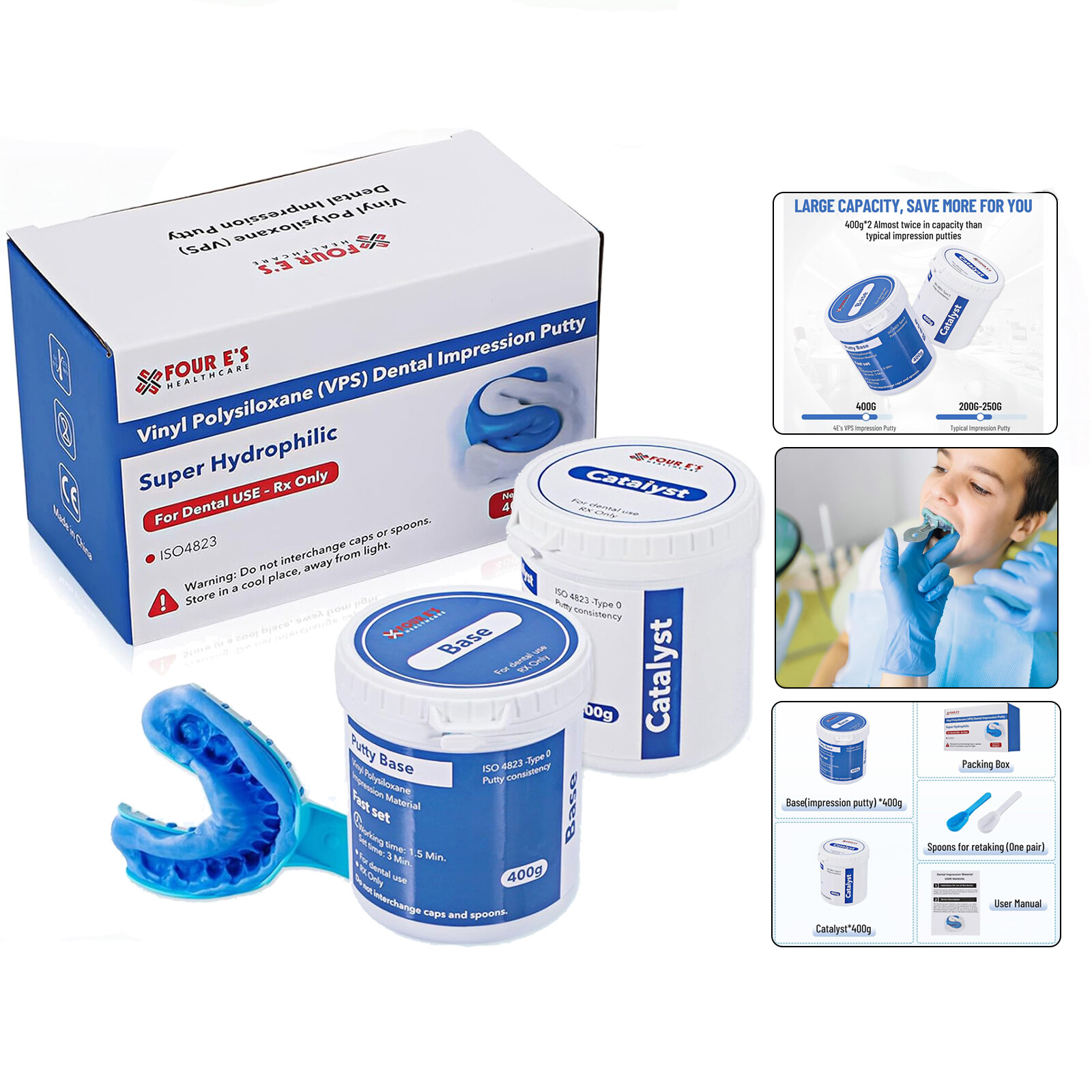 10Packs Dental Putty Fast Set PVS VPS Impression Material Mint Base 20 x 400g US