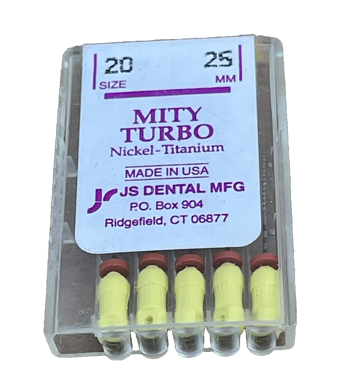 Js Dental MFG MityTurbo Nickel-Titanium Size 20 / 25mm, Made in USA