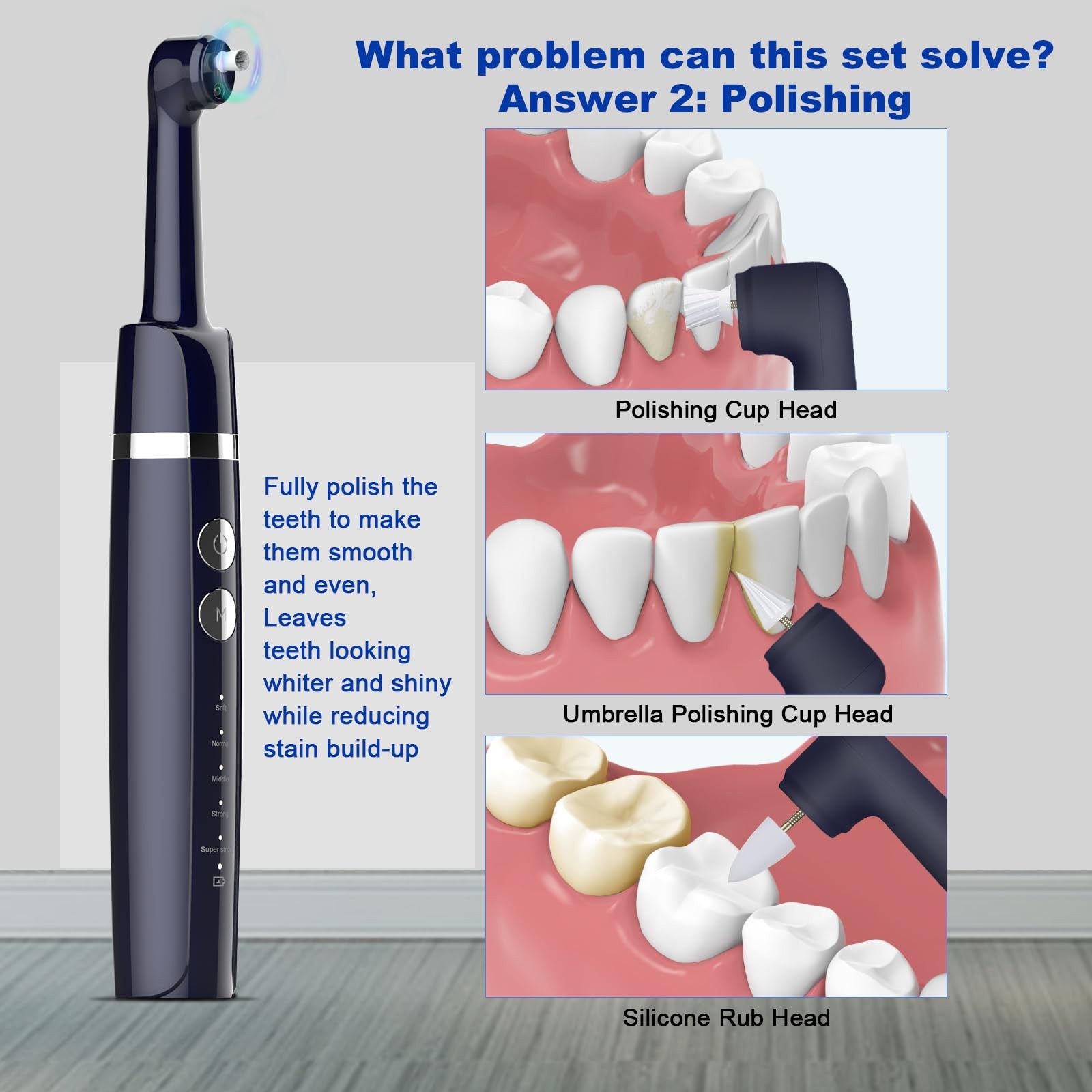 Tooth Polisher,Teeth Polishing Kit for Daily Cleaning,Polishing Then Whitening