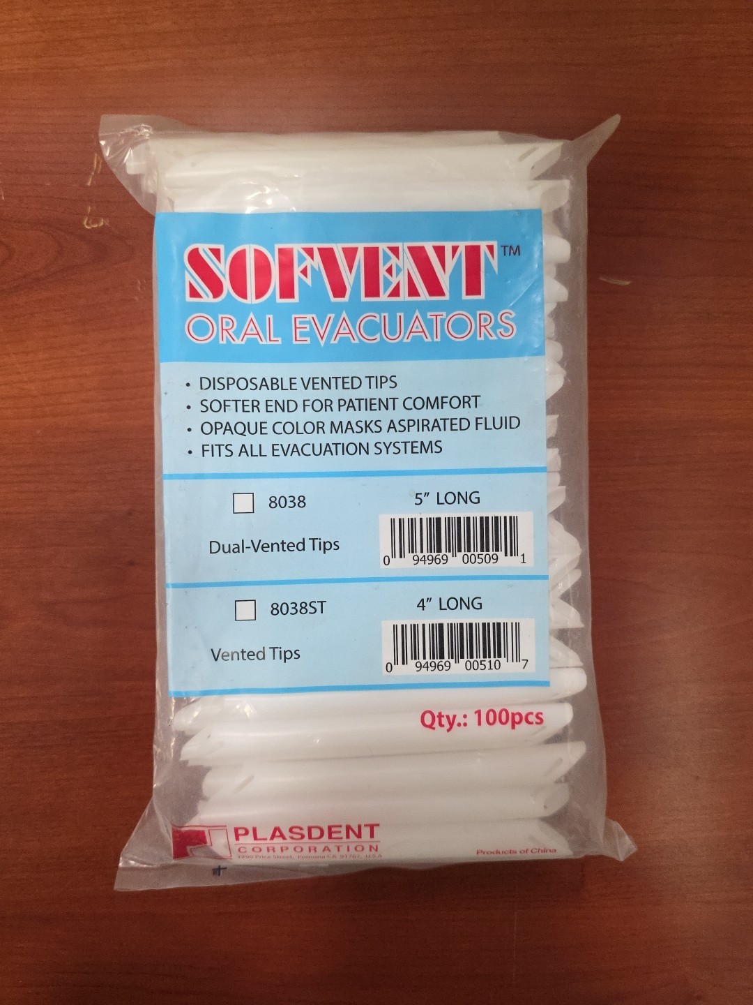 PLASDENT Sofvent Oral Evacuator/Dual-Vented Tip- #8038 – Color: WHITE