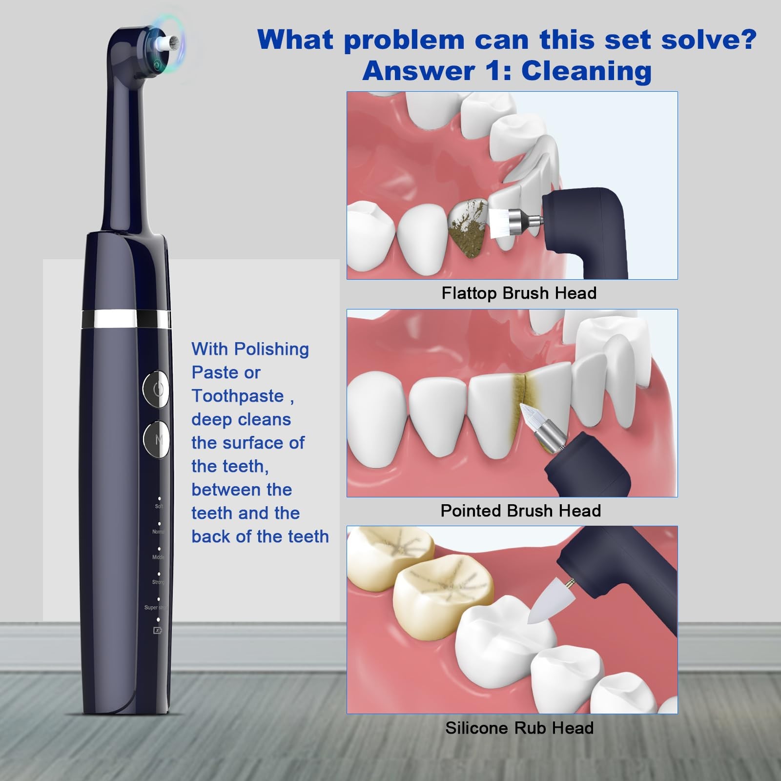 Tooth Polisher,Teeth Polishing Kit for Daily Cleaning,Polishing Then Whitening