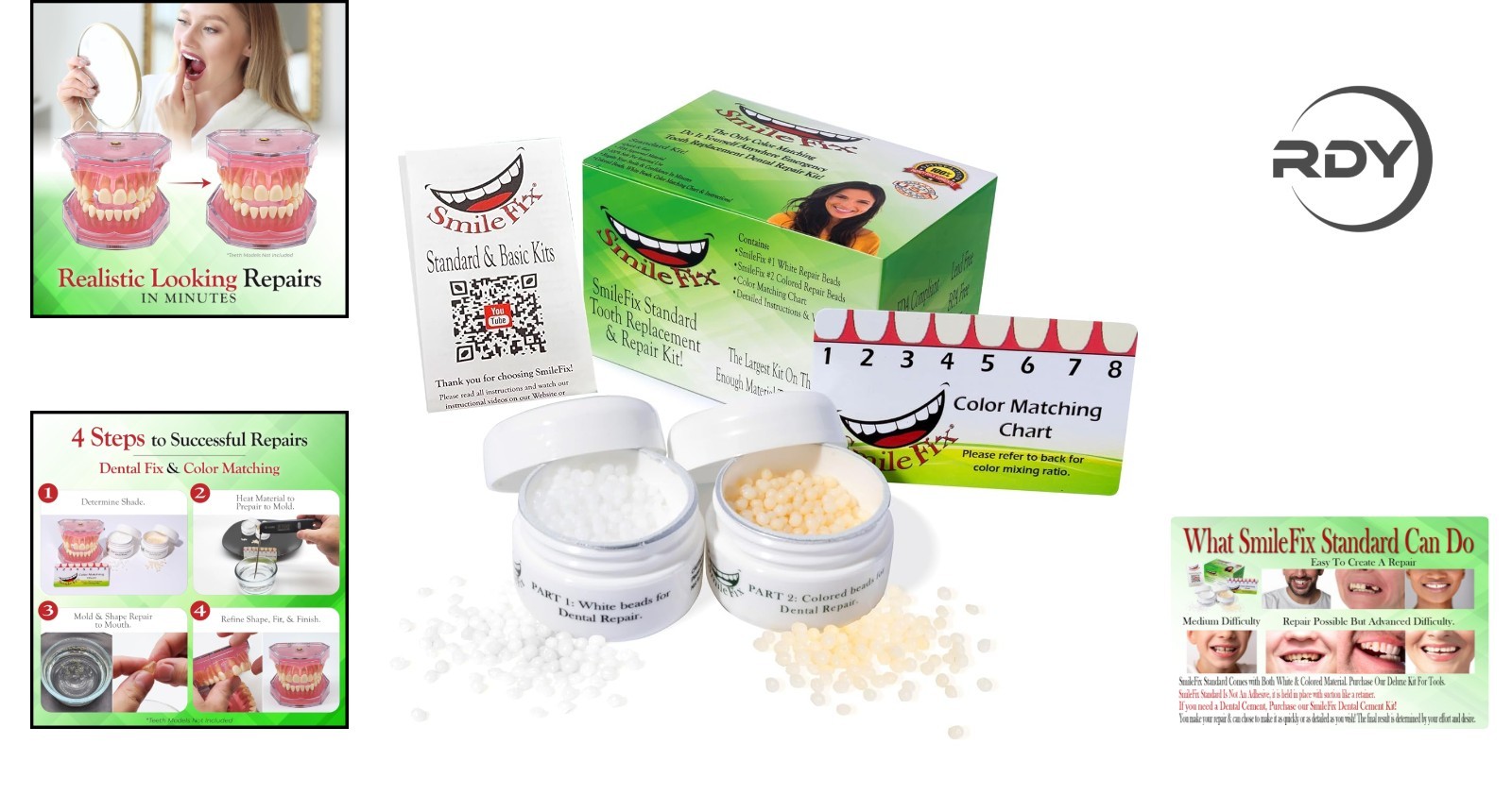 Standard Dental Repair Kit – Restore Your Smile with Color-Matched Repairs Today