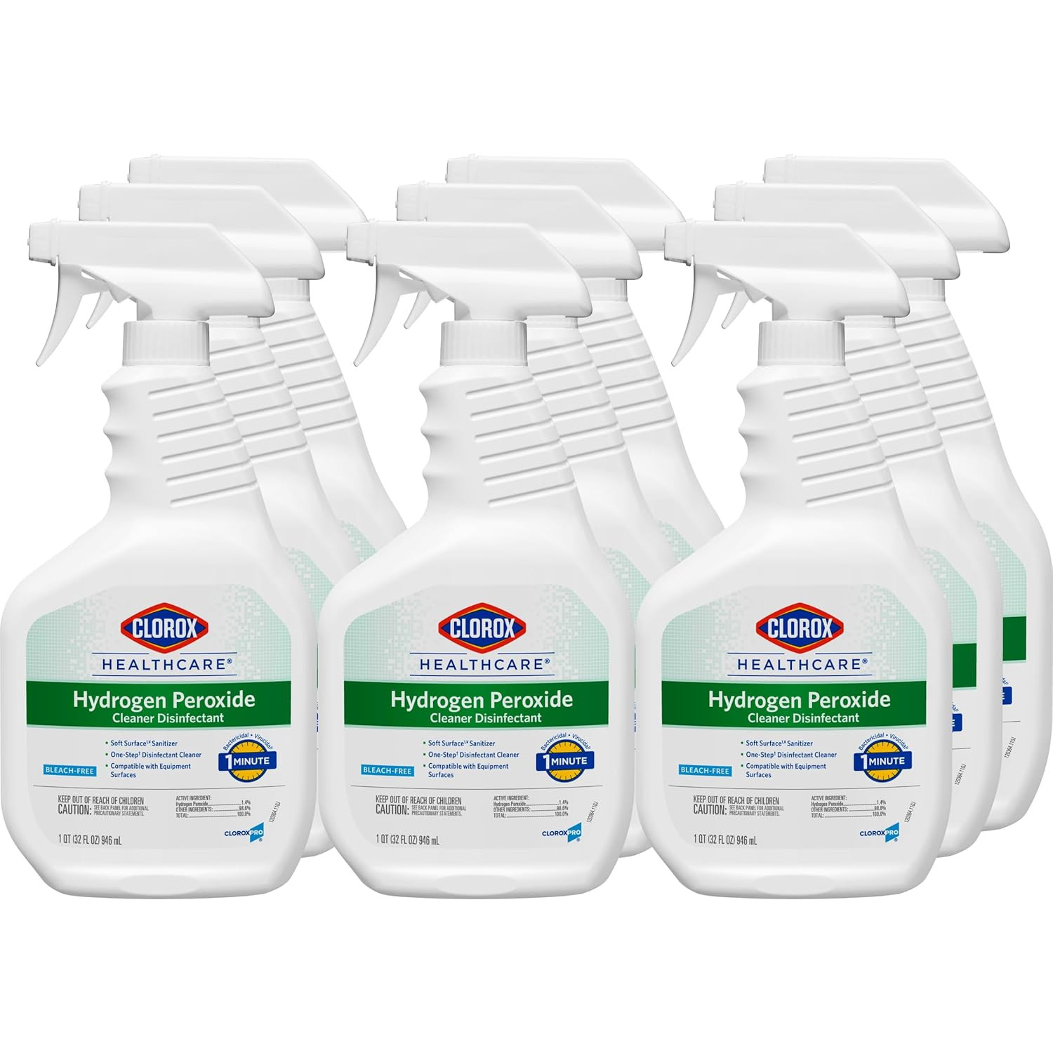 Clorox® Healthcare® Hydrogen-Peroxide Cleaner/Disinfectant, 32 Oz Bottle, Case o