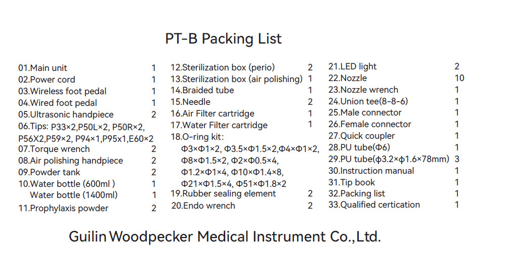 Woodpecker PT-B Dental Scaler & Air Polisher Unit Supra &Subgingival Scaling GBT