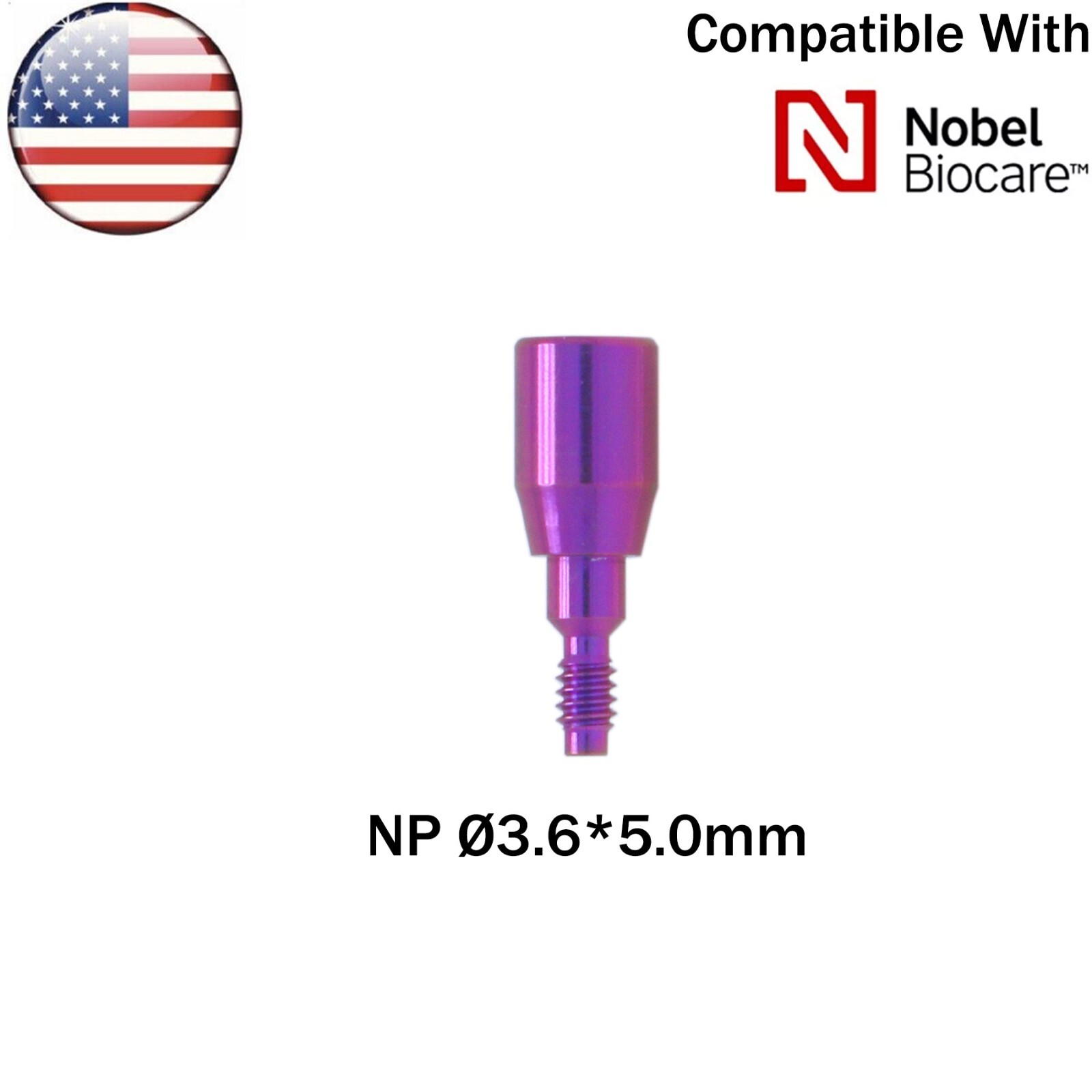 US Dental for Nobel Active Healing Abutments RP NP ∅3.6/5.0/6.0 H3/5/7mm