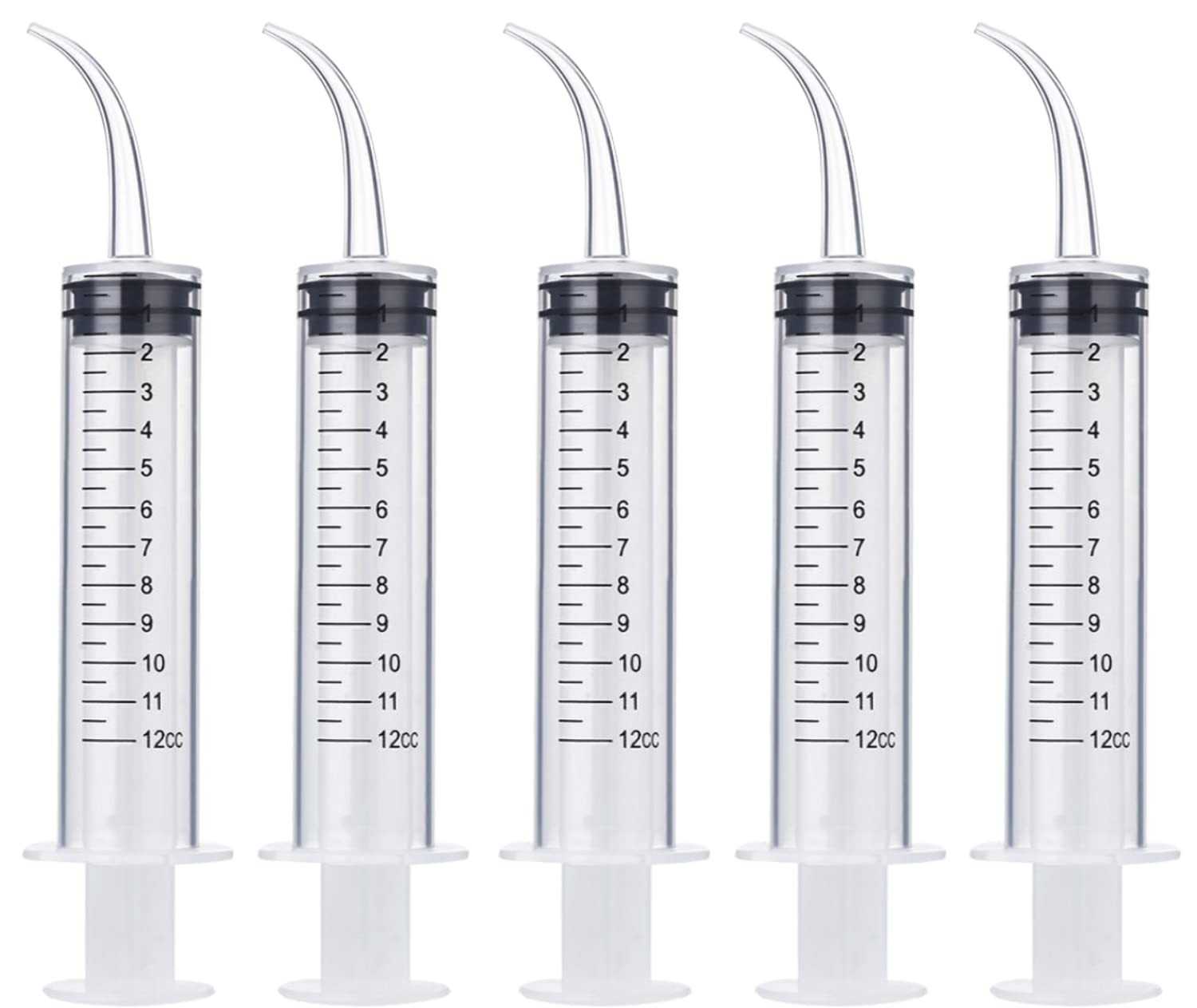 Wisdom Teeth Syringe, 5 Pack Irrigation 5 Pack, Curved-with Measurement