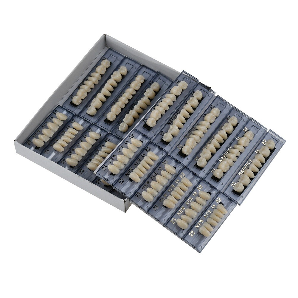 168pcs/Box Dental Acrylic Resin Denture Shade A2 A3 Teeth Upper Lower #22/23/24