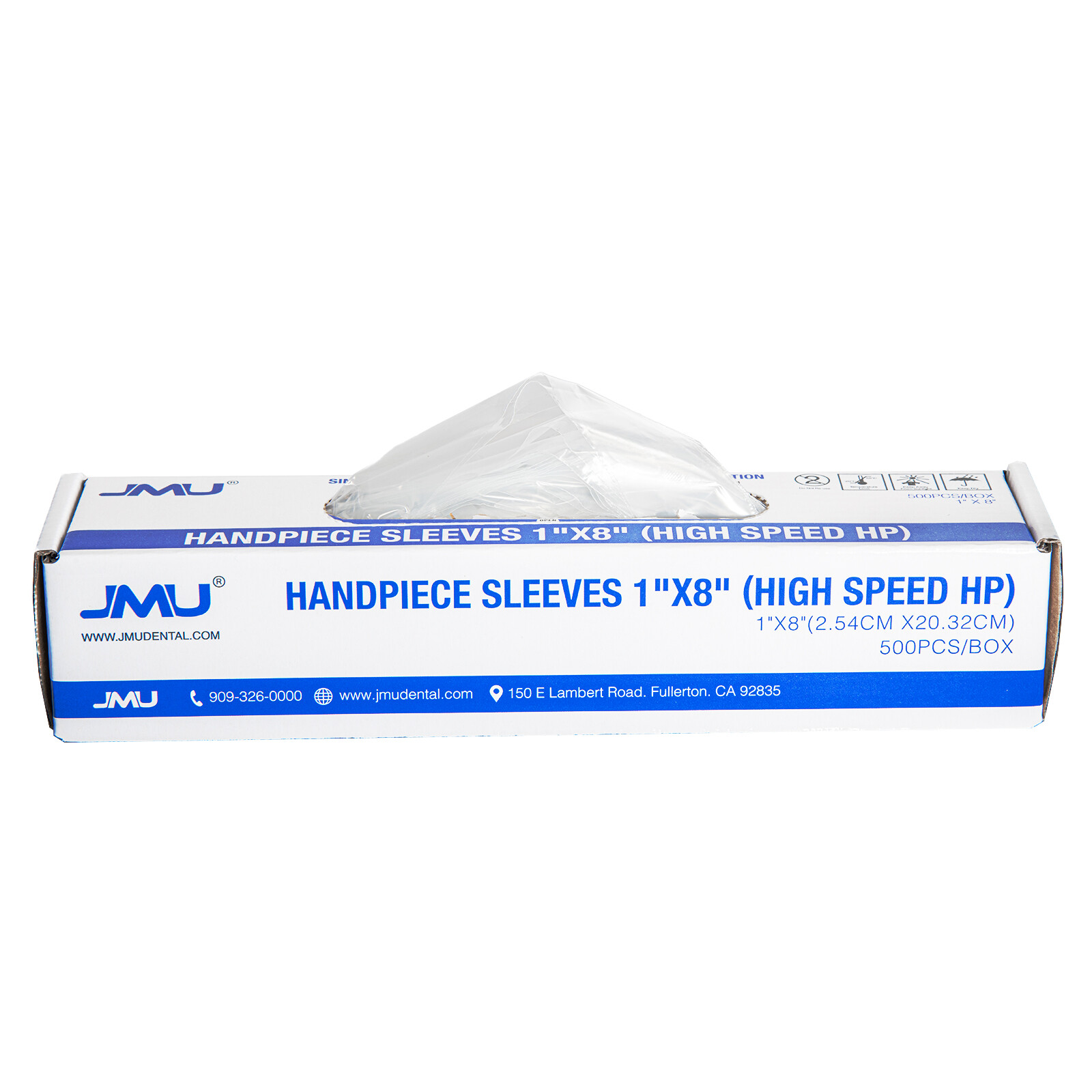 500Pcs Disposable Dental High Speed Handpiece Sleeves Clear Plastic Cover 1″X8″