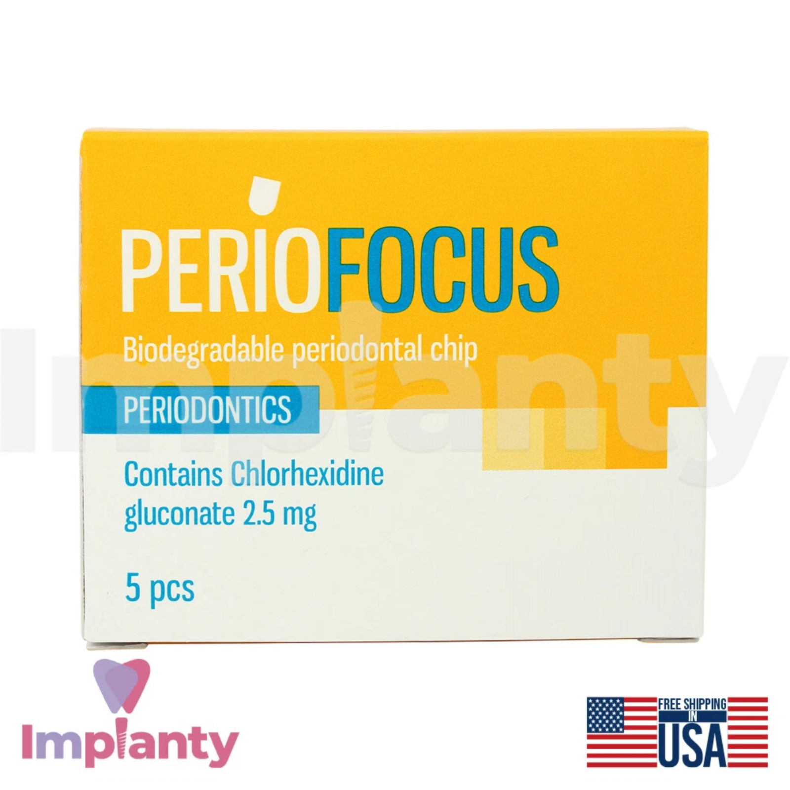 GDT Dental Peri0Focus ChI0rhexidine Chip Collagen Orange-Brown Sterile Dentistry
