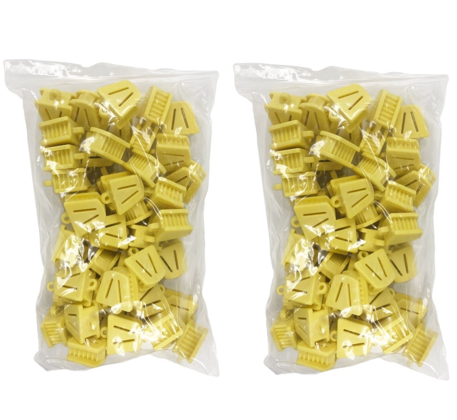 100 Dental Bite Block Autoclavable Silicone Mouth Props Yellow (2 Bag of 50)