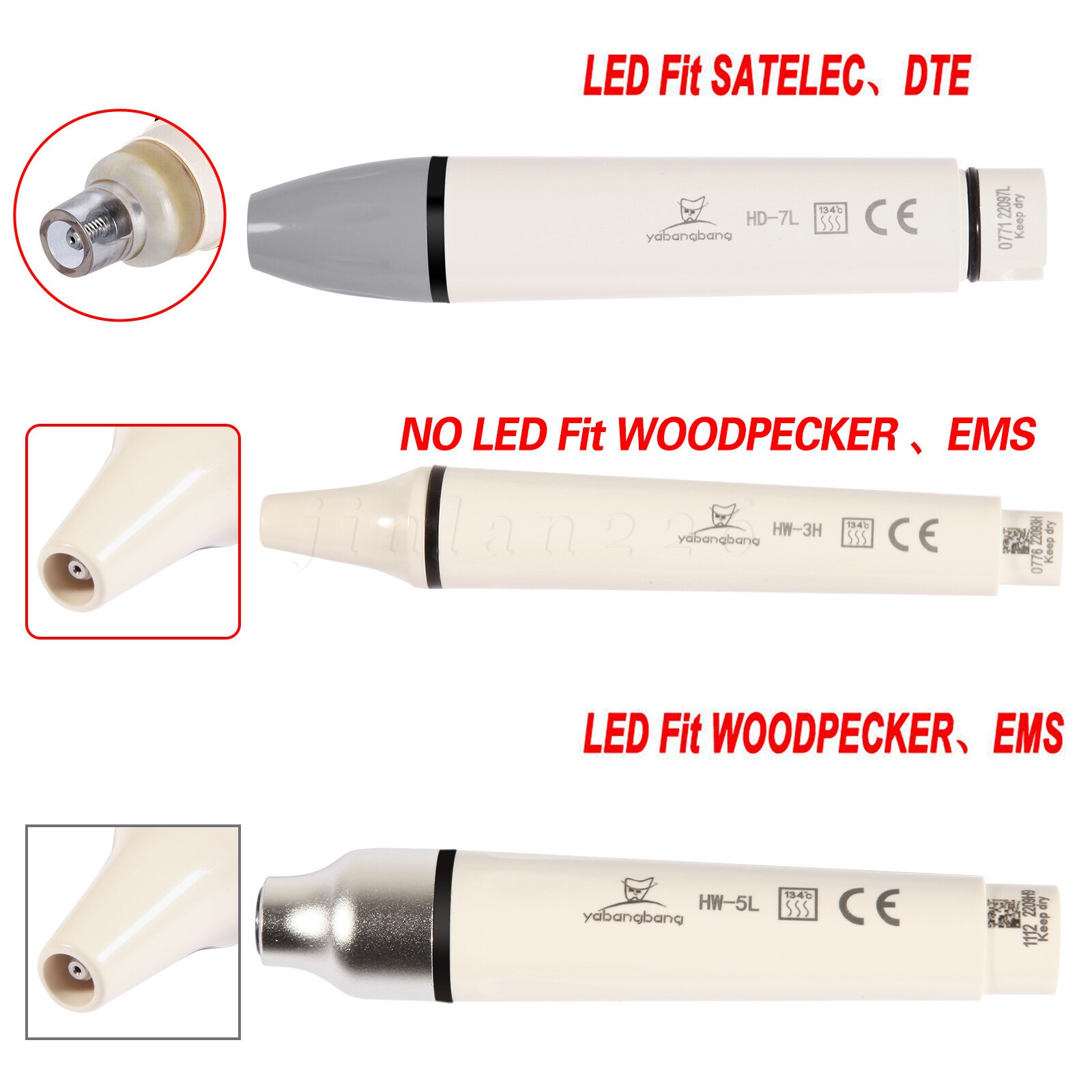 Dental Ultrasonic Piezo Scaler Handpiece LED Fit For WOODPECKER /EMS/SATELEC