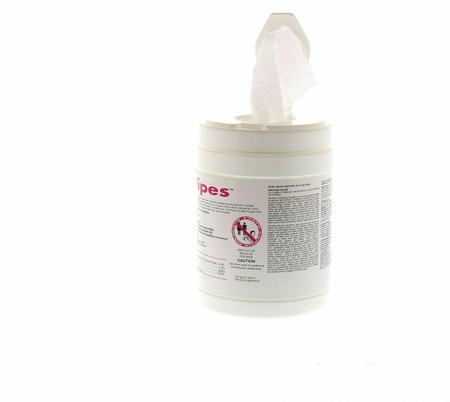 Metrex CaviWipes Germicidal Hospital Towelettes Large 6″x6.75″ 160 Can 13-1100