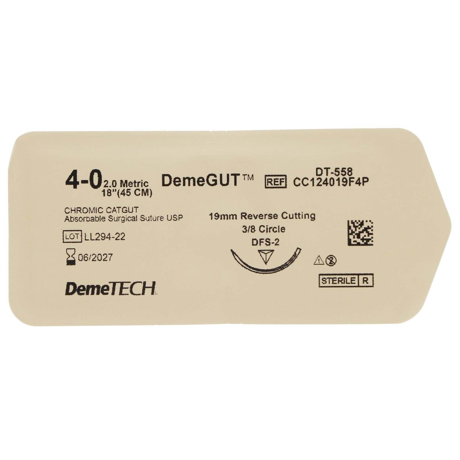 House Brand Dentistry 103145 Chromic Gut Absorbable Sutures C-6 4/0 18″ 12/Bx