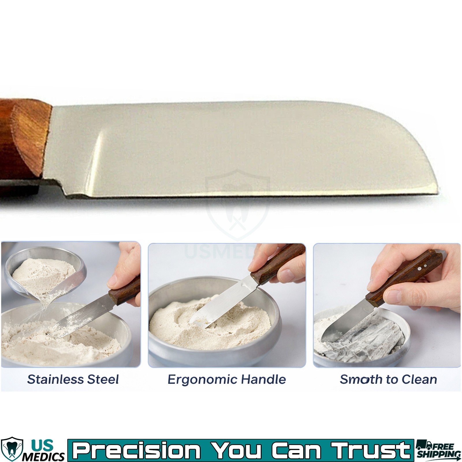 Dental Laboratory Plaster Alginate Knife Wood Handle Cutting Waxing & Modelling