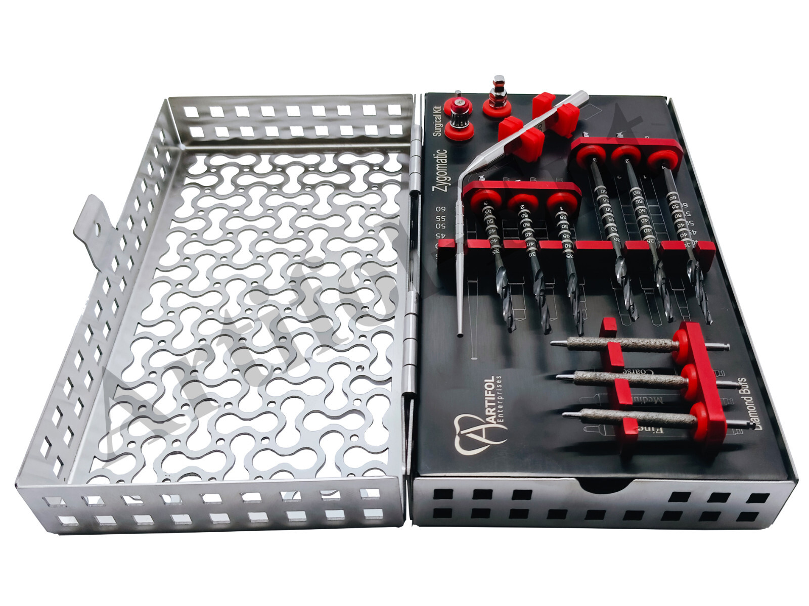 14Pcs Dental Zygomatic Surgical Kit–Titanium Coated Implant Drills Zygoma Bone