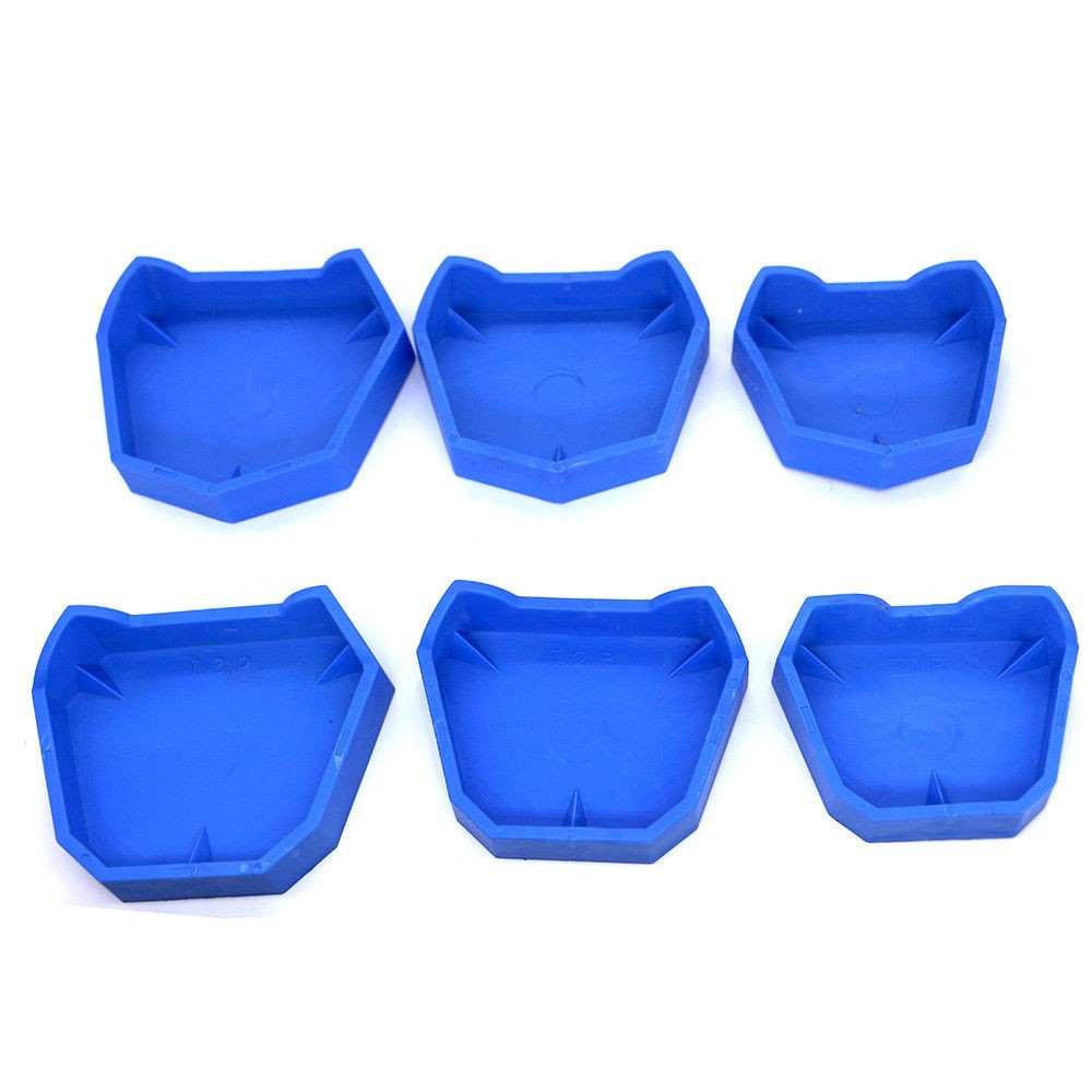 6 Pcs/Pack Dental Base Former Kit Dental Lab Model Base Set Plaster Mold Base