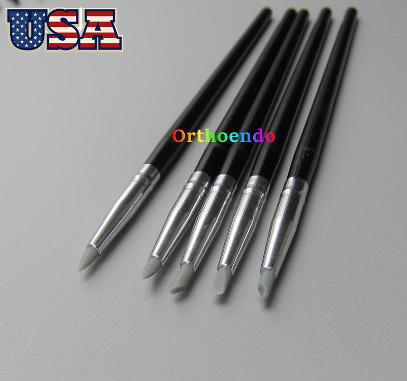 10 Set Dental Composite Resin Veneer Cement Porcelain Brushes Silicone Brush Pen