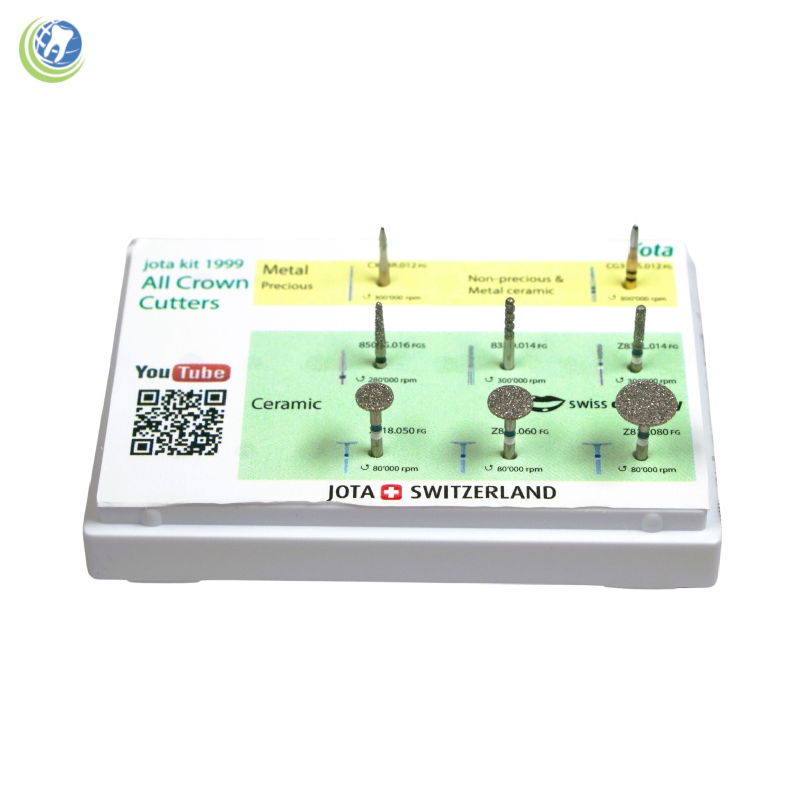 Jota 1999 All Crown Cutters FG Burs Kit Used in all type of Crowns Materials