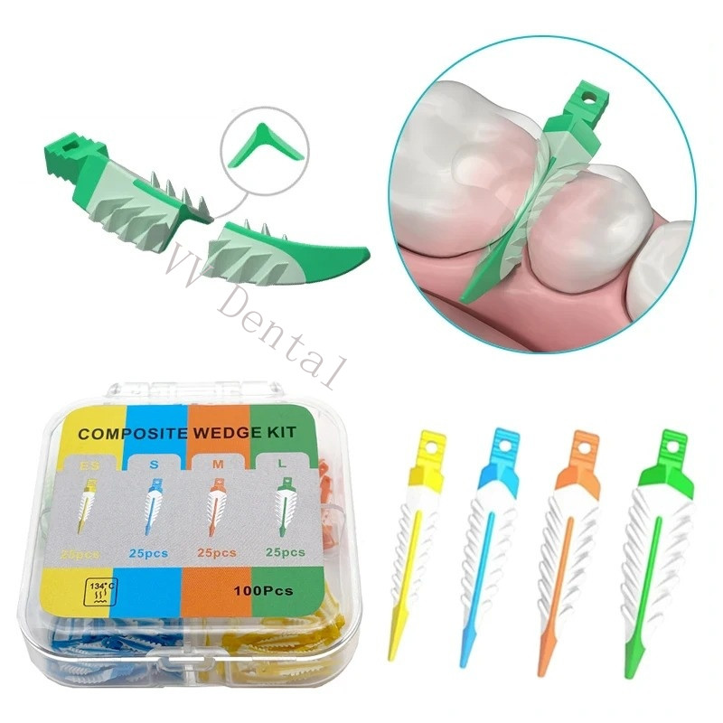 40pcs Single Dental Interdental Composite Contoured Wood Wooden Wedges Matrices