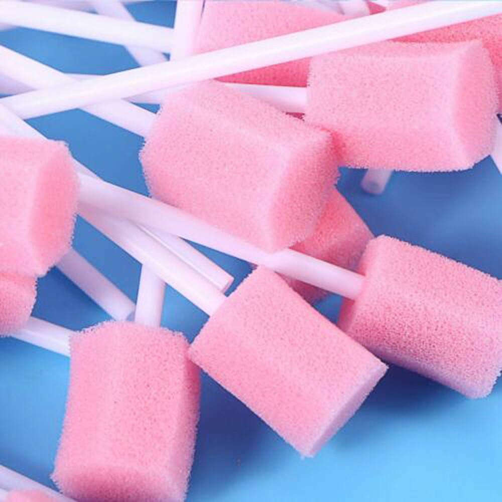 200Pcs Disposable Oral Care Cleaning Sponge Sticks Tooth Mouth Swabs