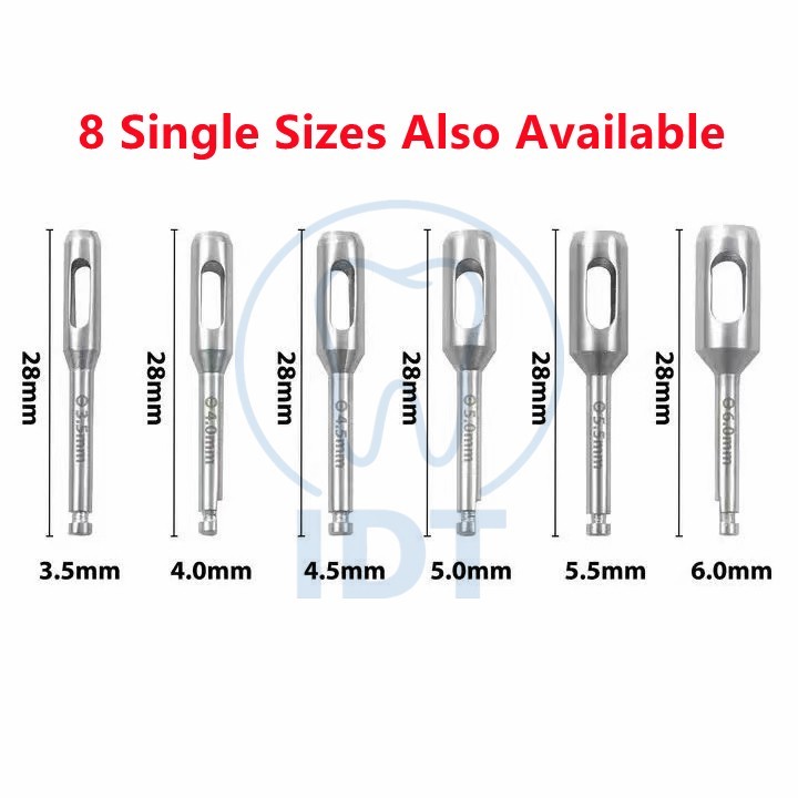 Dental Tissue Punch Gingival Drill Set, 3.5-7.5mm Implant Cutter