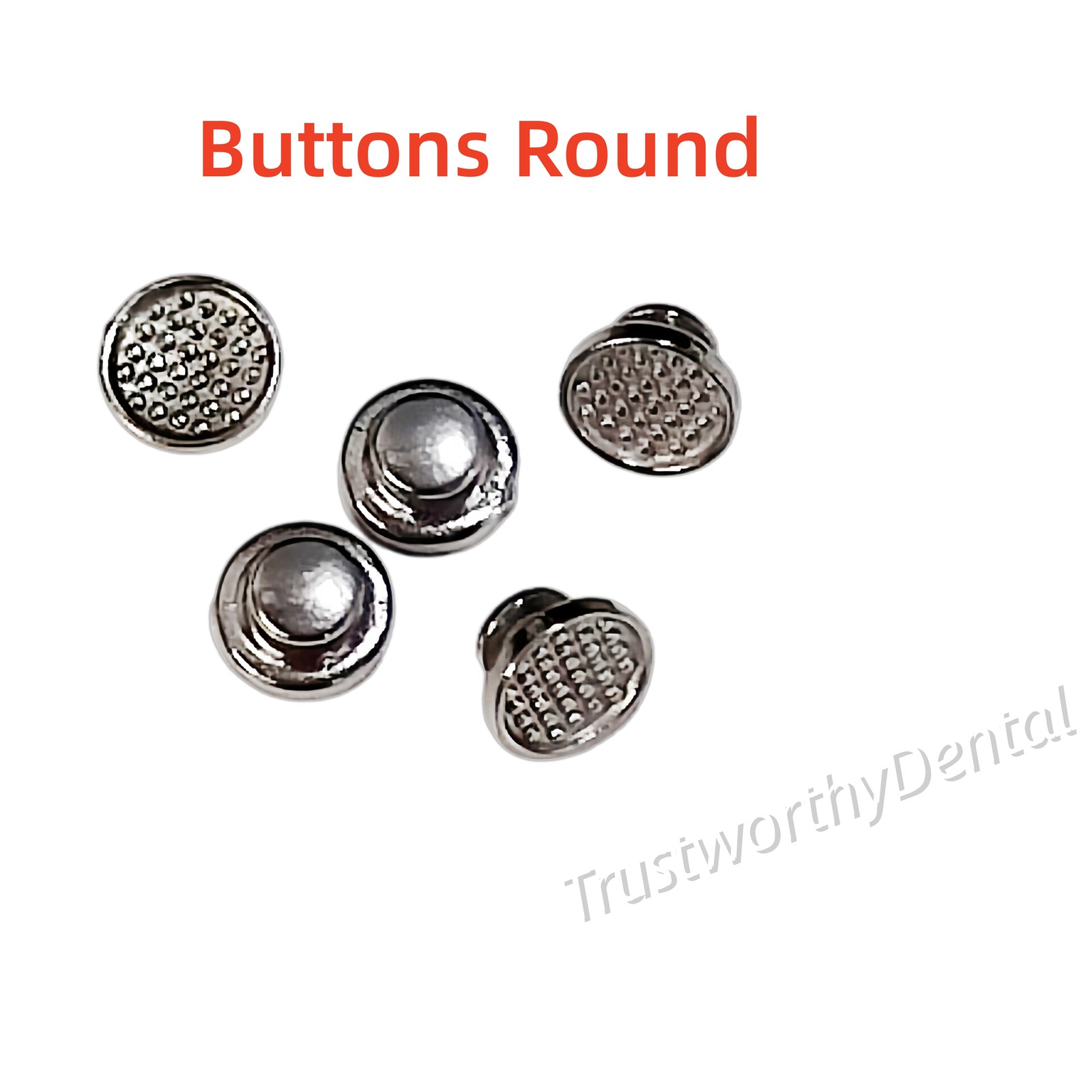 50 Pieces Dental Orthodontic Lingual Buttons Bondable Metal Round Base