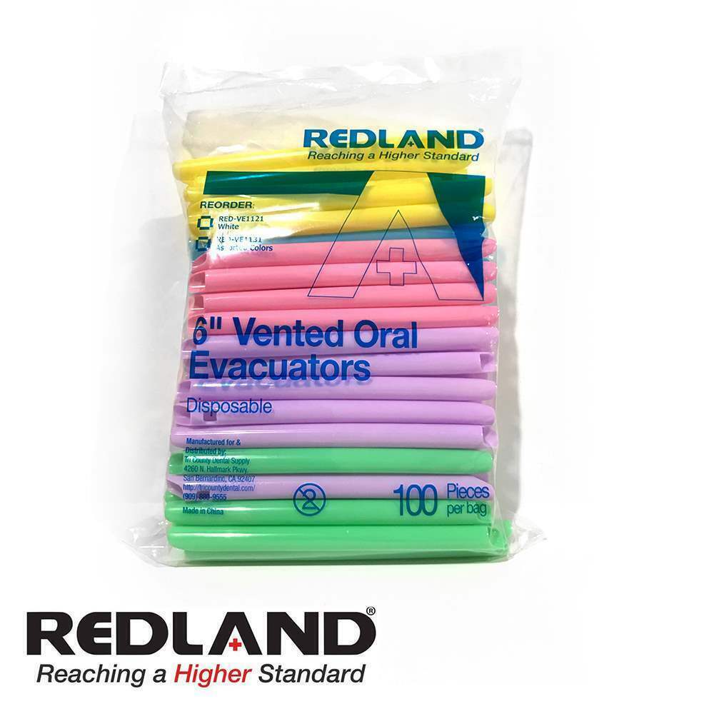 1000 Pcs Redland Evacuator Tips Assorted Colors Vented FDA New