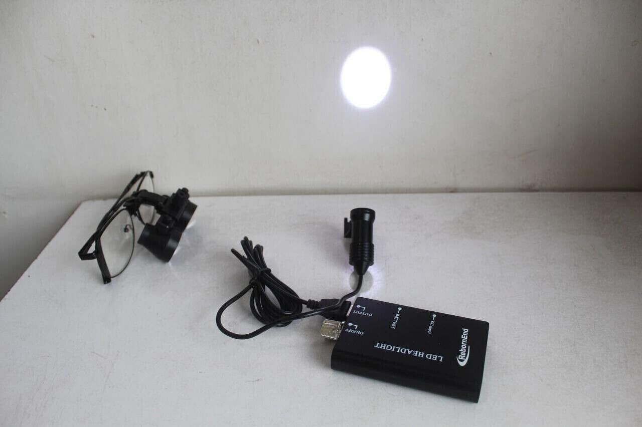 DENTAL REBORNENDO SMART 3.5x LOUPE WITH LED SPOT LIGHT & METAL FRAME (Free Ship)