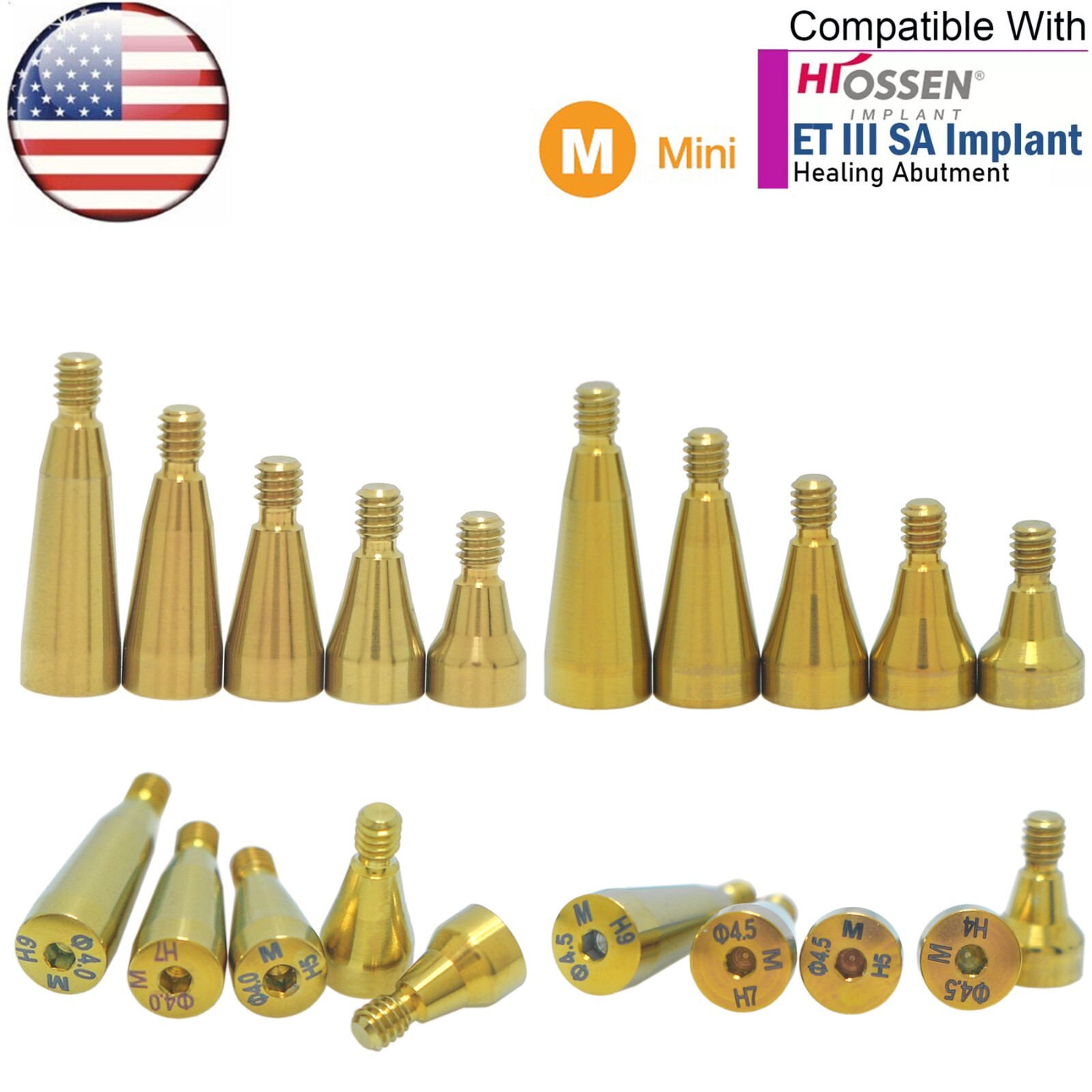 US Dental Mini Healing Abutment Caps Cover Screw For Osstem Hiossen ET Platform