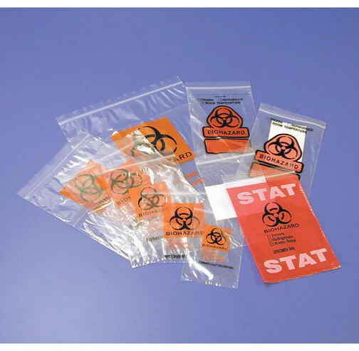 500/Case Fisherbrand 6×9 Biohazard Specimen Transport Bags Light Duty 01-800-05