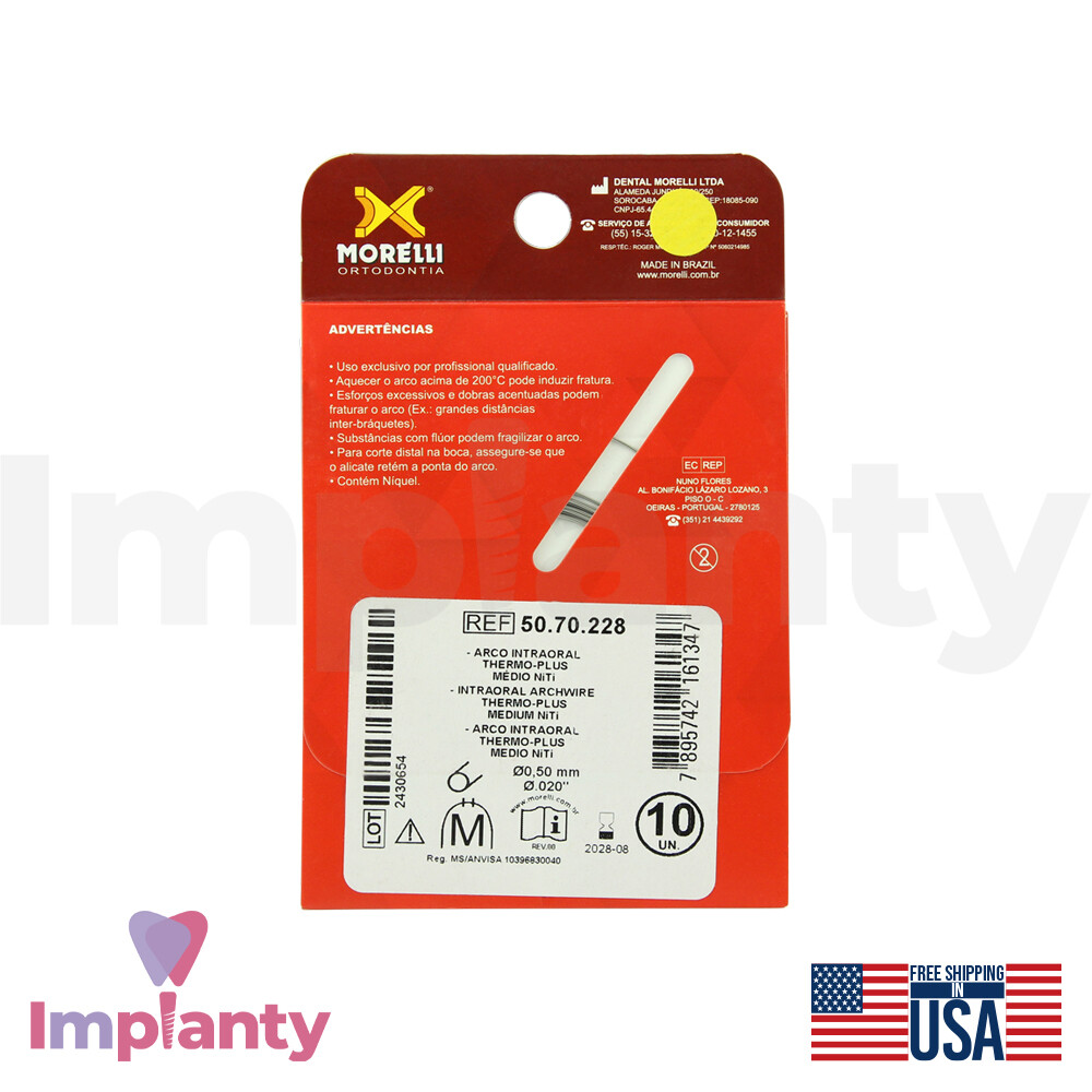 Morelli Orthodontic Alignment NiTi Thermo Plus Intraoral Round Archwire Dental