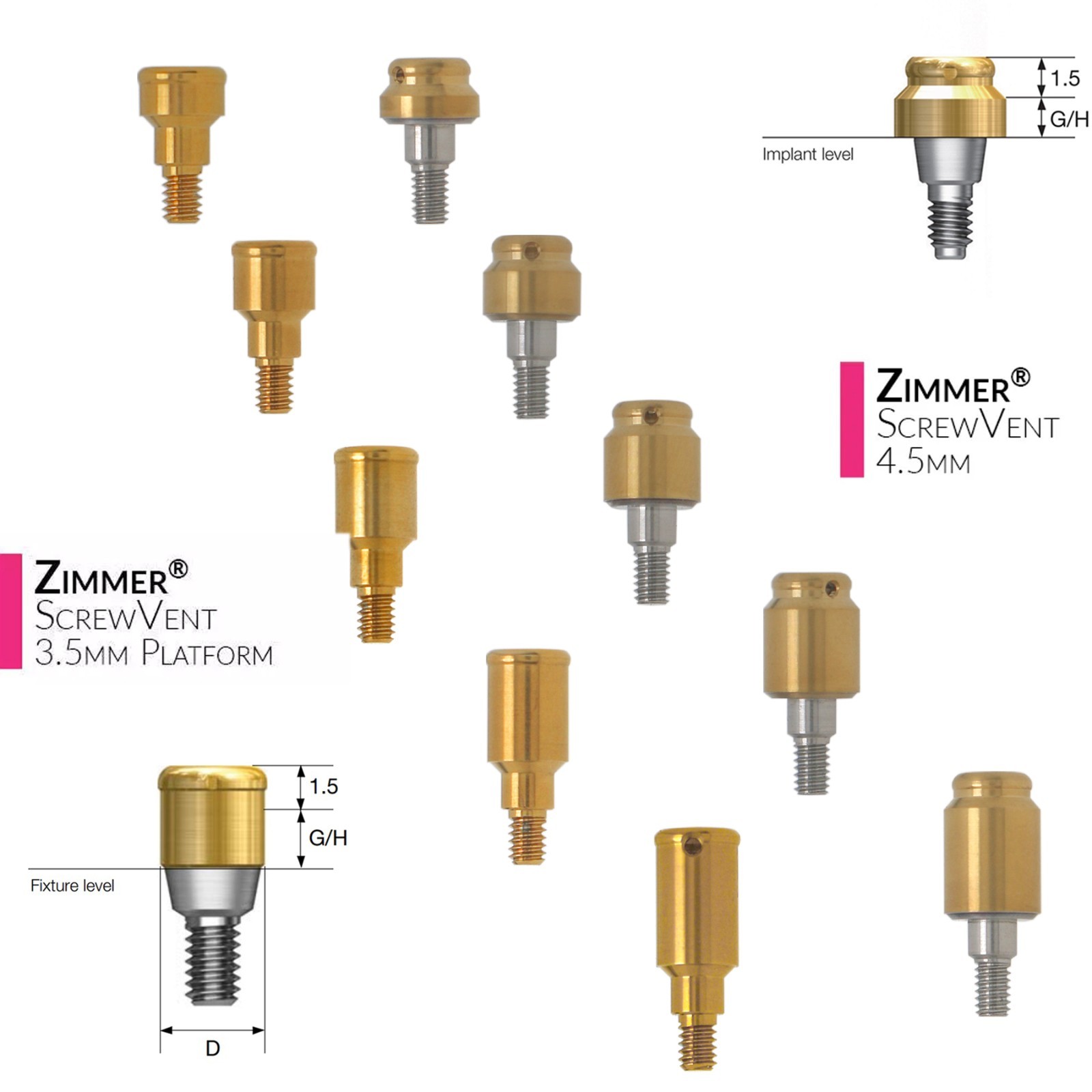 US LOCATOR Overdenture Attachment System for ZIMMER Screw-Vent BEGO/MIS Platform