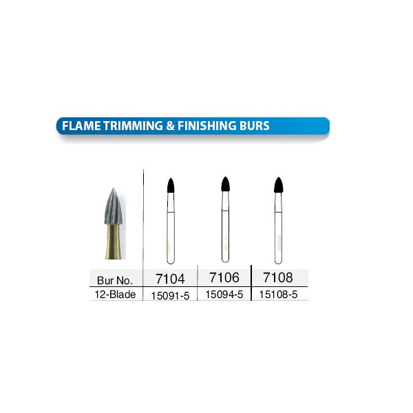 Beaver Dental Trim & Finish Flame Shape Carbide Burs FG for High Speed Handpiece