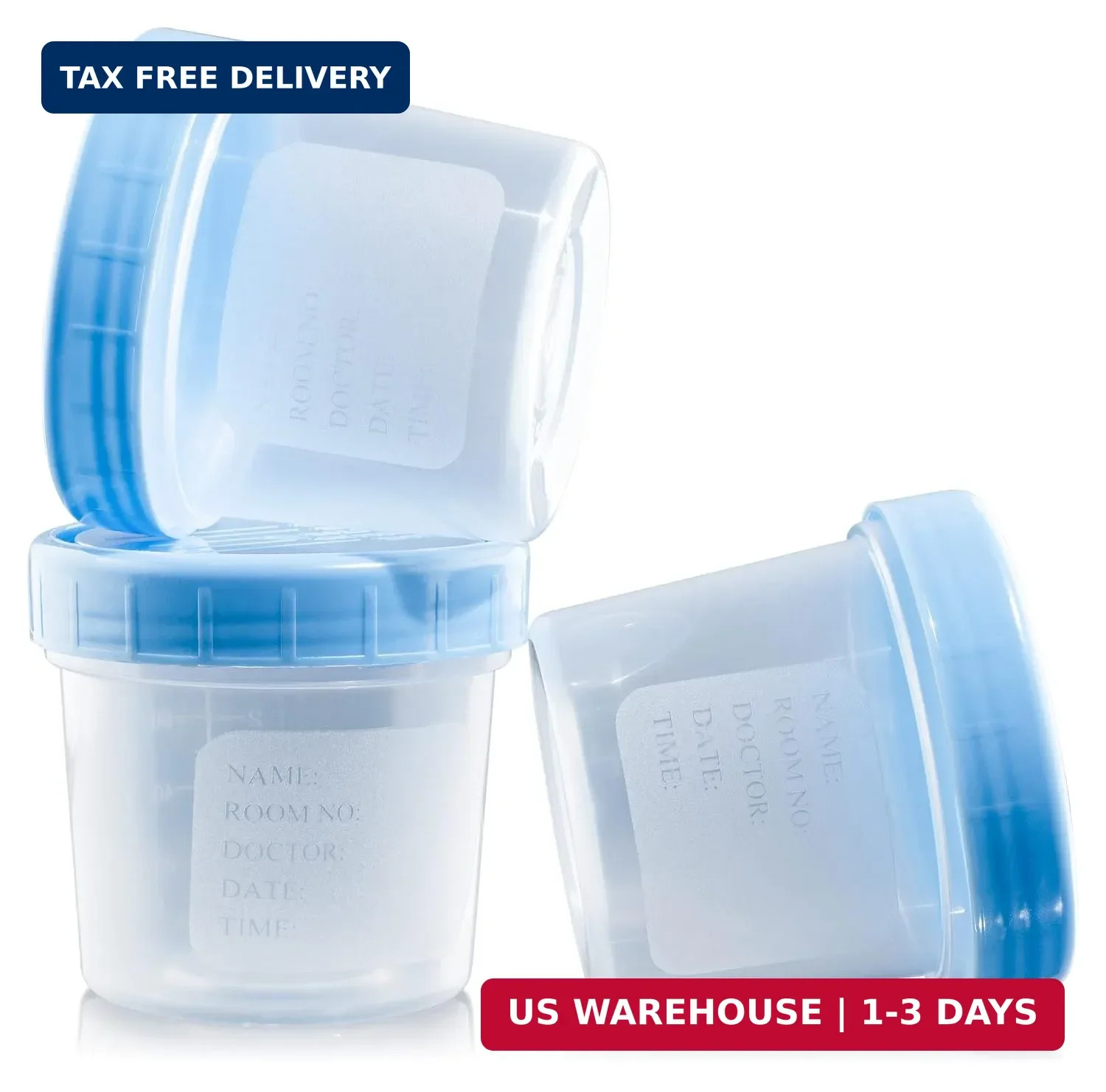 Caremax Supply Specimen Cups with Lids-Leak Proof Lid- High Quality Latex Free P