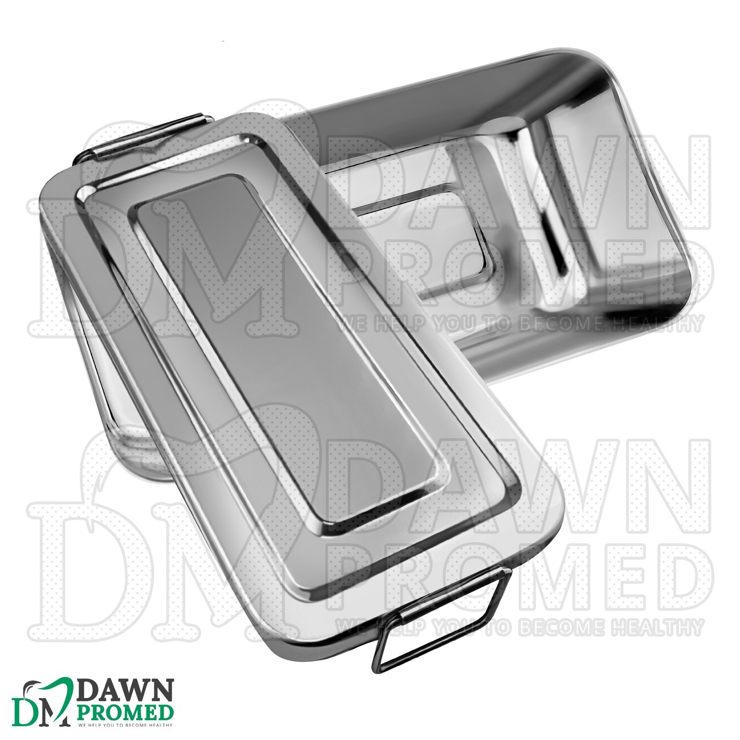 Sterilization Steel Box 10″X5″X2″ Lid Cover W/Side Lock Handle Surgical Dental