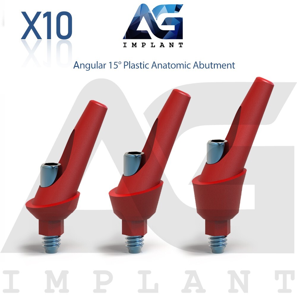 10 Angular 15° Plastic Anatomic Prosthetic System Casting Int Hex 2.42mm