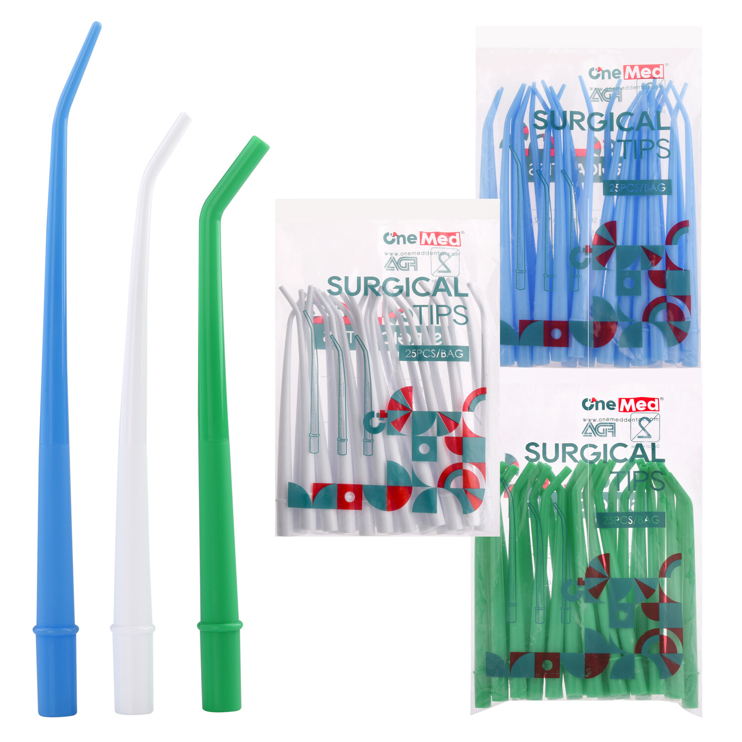 300/12 Bags OneMed Surgical Aspirator Tips Dental Aspirating Saliva Suction Tip