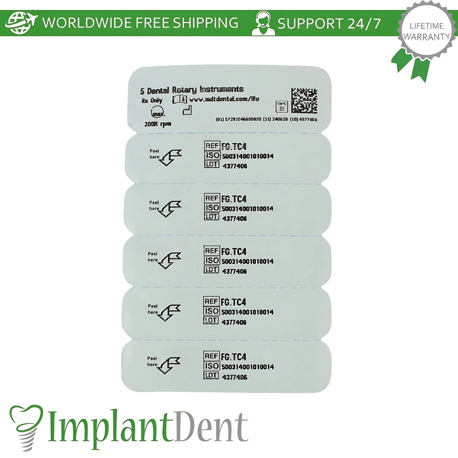 MDT Dental Round FG Carbide Burs Caries Removal Cavity Preparation Endo
