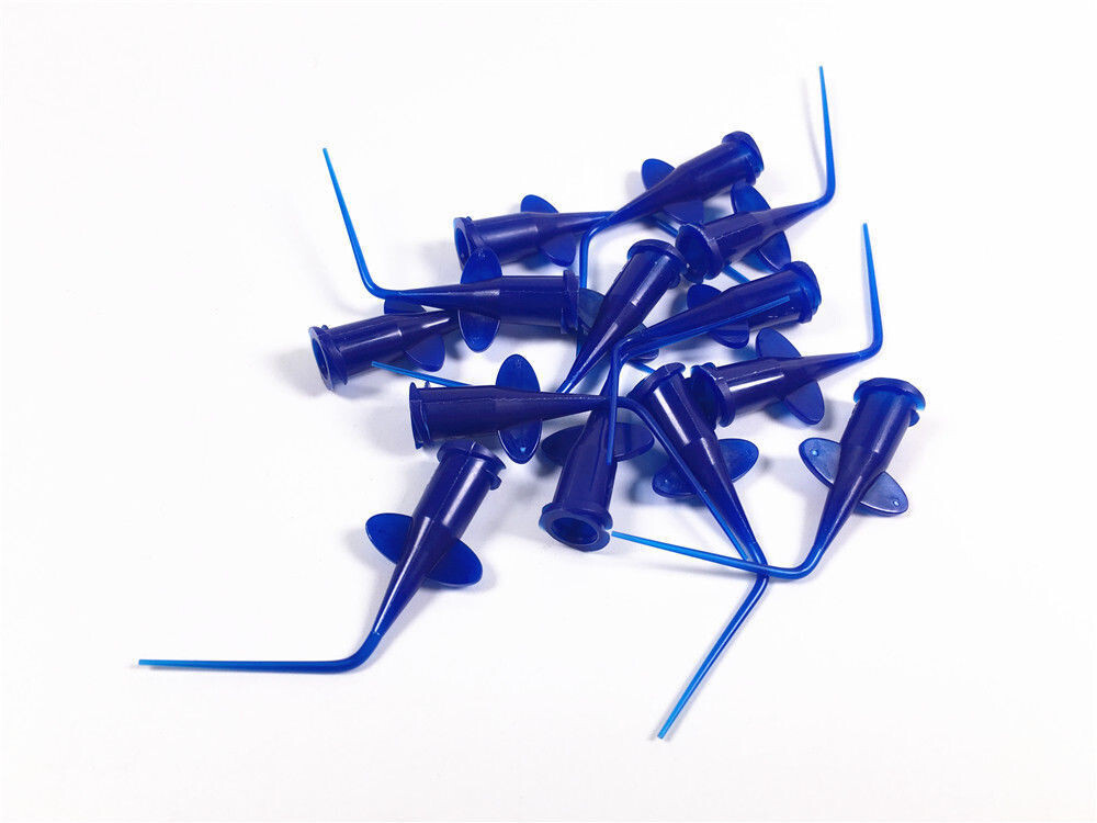 Dental Endo Root Canal Syringe Tips Irrigation Refill Long Tip Clear Blue Thin