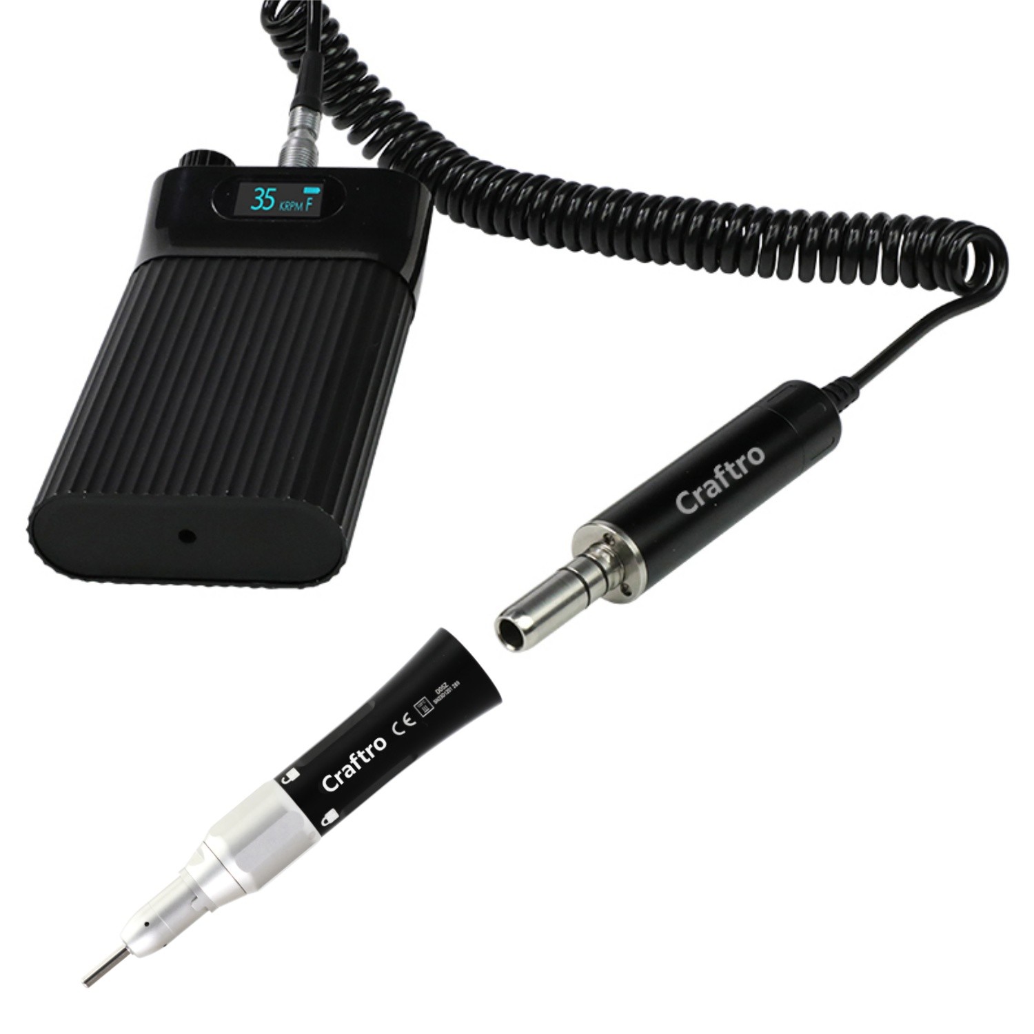 Craftro 35K Dental Lab E-Type Portable Micromotor with Straight Handpiece 3/32”